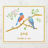 Étiquette Pour Bouteilles De Bière Merles bleus (Étiquettes simples)