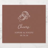 Étiquette Pour Bouteilles De Bière Mini-fer à cheval | Mariage Brown rustique (Étiquettes simples)