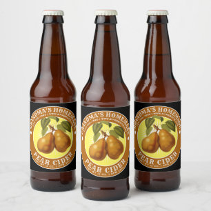 Étiquette Pour Bouteilles De Bière Modèle de cidre de poire maison vintage
