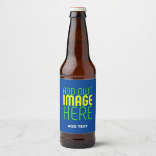 ÉTIQUETTE POUR BOUTEILLES DE BIÈRE MODELE DE TEXTE D'IMAGE BLEU COBALT MODIFIABLE MOD