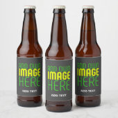 ÉTIQUETTE POUR BOUTEILLES DE BIÈRE MODELE DE TEXTE D'IMAGE GRIS SIMPLE ÉDITABLE MODER (Bouteilles)