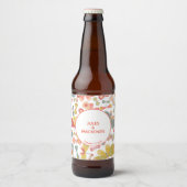 Étiquette Pour Bouteilles De Bière Modern Pastel Graphic Butterfly Pattern (Devant)
