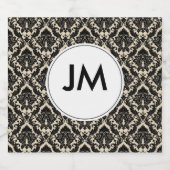 Étiquette Pour Bouteilles De Bière Monogramme / Damas (Étiquettes simples)