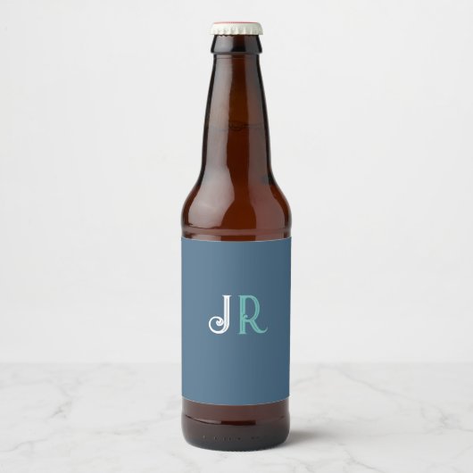 Étiquette Pour Bouteilles De Bière Monogramme de nom personnalisé (Devant)
