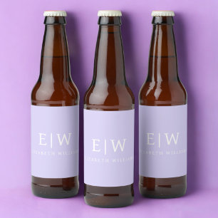 Étiquette Pour Bouteilles De Bière Monogramme Simple Élégant Minimaliste Professionne
