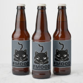 Étiquette Pour Bouteilles De Bière #MOOD Chat | Illustration du logo Black Kitty (Bouteilles)