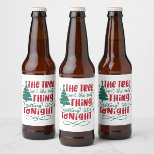 Étiquette Pour Bouteilles De Bière mot d'art Noël éclairé