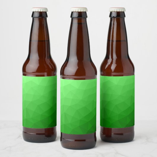 Étiquette Pour Bouteilles De Bière Motif lumineux à maillage géométrique dégradé vert (Bouteilles)