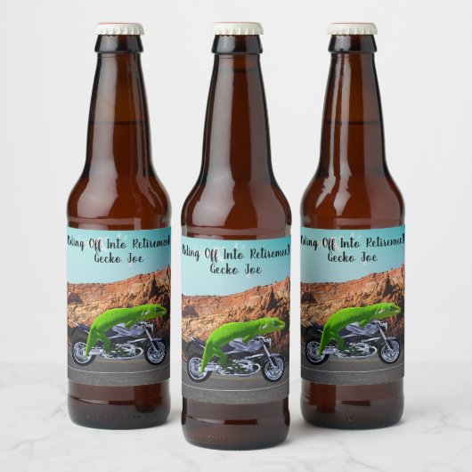 Étiquette Pour Bouteilles De Bière Moto Gecko Joe (Bouteilles)