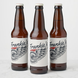 Étiquette Pour Bouteilles De Bière Motos personnalisées Flying Tire Biker Shop