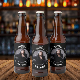 Étiquette Pour Bouteilles De Bière Mythe de l'homme légende photo fête d'anniversaire