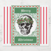 Étiquette Pour Bouteilles De Bière Noël crâne (Étiquettes simples)