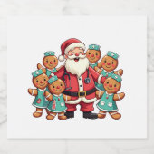 Étiquette Pour Bouteilles De Bière Noël Père Noël Pain d'épices Infirmières (Étiquettes simples)