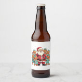 Étiquette Pour Bouteilles De Bière Noël Père Noël Pain d'épices Infirmières (Devant)