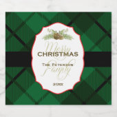 Étiquette Pour Bouteilles De Bière Noël traditionnel, Plaid (Étiquettes simples)