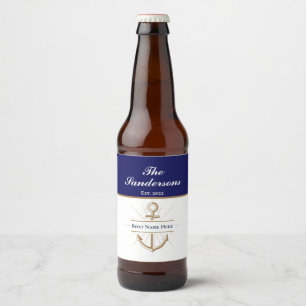 Étiquette Pour Bouteilles De Bière Nom de l'Ancre bleue en gras de la partie nautique