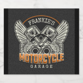 Étiquette Pour Bouteilles De Bière Nom personnalisé Pistons Wings Motorcycle Garage (Étiquettes simples)