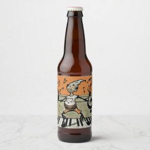 Étiquette Pour Bouteilles De Bière Odd Little Elf note musicale Bords jambes sur pian