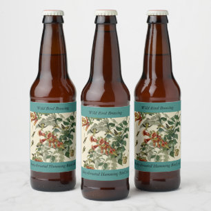 Étiquette Pour Bouteilles De Bière Oiseau à gorge rubis, Audubon Oiseaux Amérique