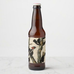 Étiquette Pour Bouteilles De Bière Oiseaux d'Amérique du pic à l'ivoire