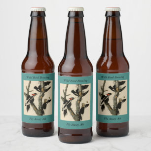 Étiquette Pour Bouteilles De Bière Oiseaux d'Amérique du pic à l'ivoire
