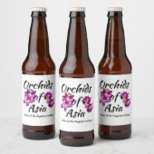 Étiquette Pour Bouteilles De Bière Orchidées d'Asie (Bouteilles)