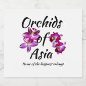Étiquette Pour Bouteilles De Bière Orchidées d'Asie (Étiquettes simples)