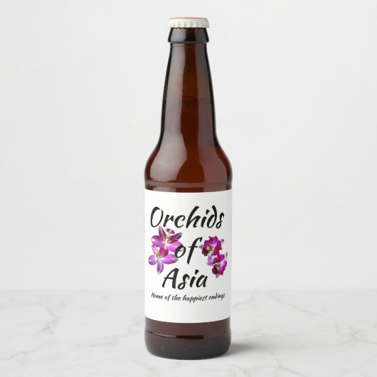 Étiquette Pour Bouteilles De Bière Orchidées d'Asie (Devant)