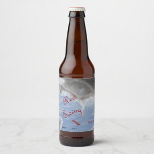 Étiquette Pour Bouteilles De Bière Oscillation, nom et style rouges