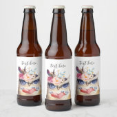 Étiquette Pour Bouteilles De Bière OWL, bohème, boho floral (Bouteilles)