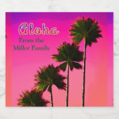 Étiquette Pour Bouteilles De Bière Palmiers au coucher du soleil (Étiquettes simples)