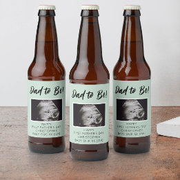 Étiquette Pour Bouteilles De Bière Papa doit être Ultrasound Photo 1ère Fête des père