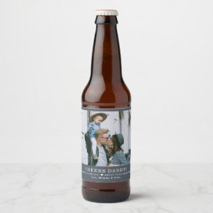 Étiquette Pour Bouteilles De Bière Papa, on t'aime Photo Fête des pères moderne