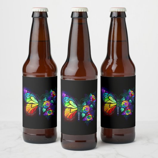 Étiquette Pour Bouteilles De Bière Papillon arc-en-ciel (Bouteilles)