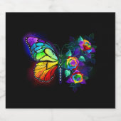 Étiquette Pour Bouteilles De Bière Papillon arc-en-ciel (Étiquettes simples)