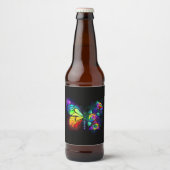 Étiquette Pour Bouteilles De Bière Papillon arc-en-ciel (Devant)