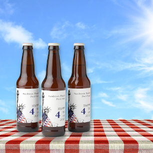 Étiquette Pour Bouteilles De Bière Parti 4 juillet patriotique personnalisé