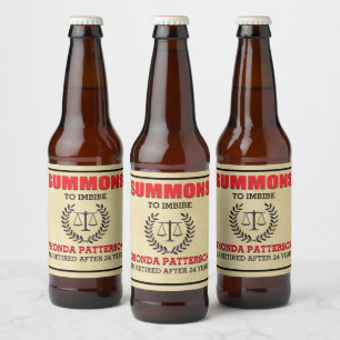 Étiquette Pour Bouteilles De Bière Partie de retraite convoquée