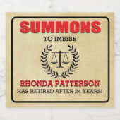 Étiquette Pour Bouteilles De Bière Partie de retraite convoquée (Étiquettes simples)