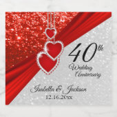 Étiquette Pour Bouteilles De Bière Parties scintillant rouge et blanche (Étiquettes simples)