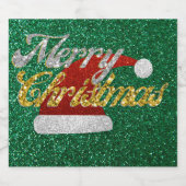 Étiquette Pour Bouteilles De Bière Parties scintillant Santa Hat (Étiquettes simples)