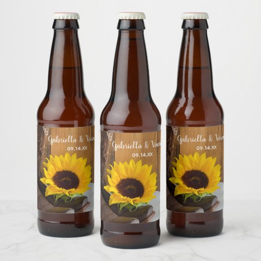 Étiquette Pour Bouteilles De Bière Pays Sunflower Mariage Ouest (Bouteilles)
