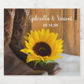 Étiquette Pour Bouteilles De Bière Pays Sunflower Mariage Ouest (Étiquettes simples)