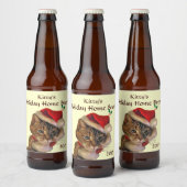 Étiquette Pour Bouteilles De Bière Père Noël Kitty Christmas Home Brew (Bouteilles)