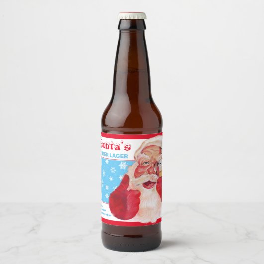 Étiquette Pour Bouteilles De Bière Père Noël Winter Lager (Devant)