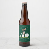 Étiquette Pour Bouteilles De Bière Personalized Green Golf 50th Birthday (Devant)