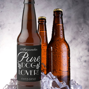 Étiquette Pour Bouteilles De Bière Personnalisé "Amoureux des chiens pur"