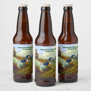 Étiquette Pour Bouteilles De Bière Personnaliser Chiens Vintage Chasseur Faisant Leve