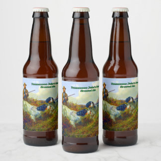 Étiquette Pour Bouteilles De Bière Personnaliser Chiens Vintage Chasseur Faisant Leve