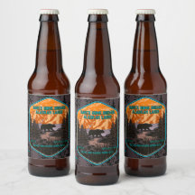 Personnaliser Ours Noir Nature Montagnes Bleu